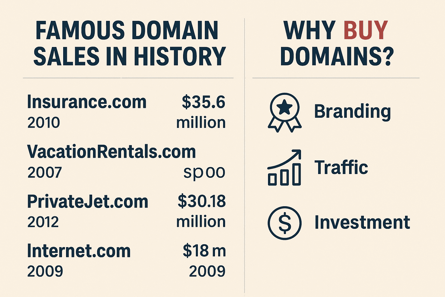 Famous Domain Sales in history and Why Buy Domains?
